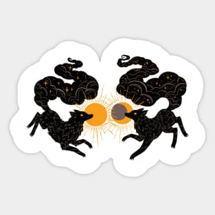 Sun and Moon Wolf Sticker